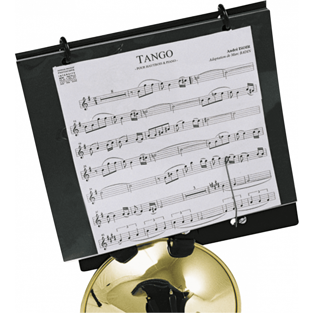 Porte-partitions GEWA Pour Trompette - Laiton - Lyre Petite - 1 Poussoir - Anneau 14mm
