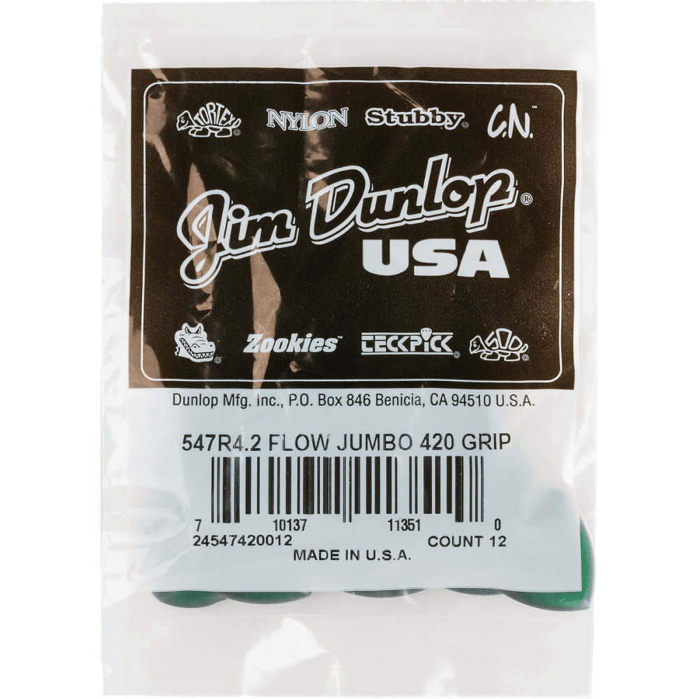 Dunlop 547P420 Médiators Flow Jumbo Grip 4,2mm - Sachet De 2