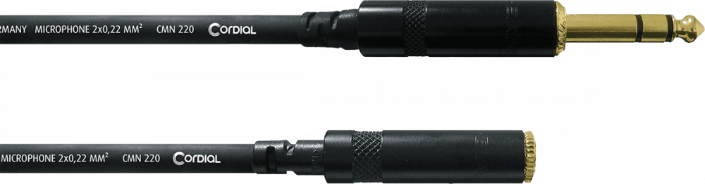 Cordial Cable Audio Estéreo Mini Jack De 3m – Cable CFS 3 WW, Conectores REAN Dorados, Calidad Profesional