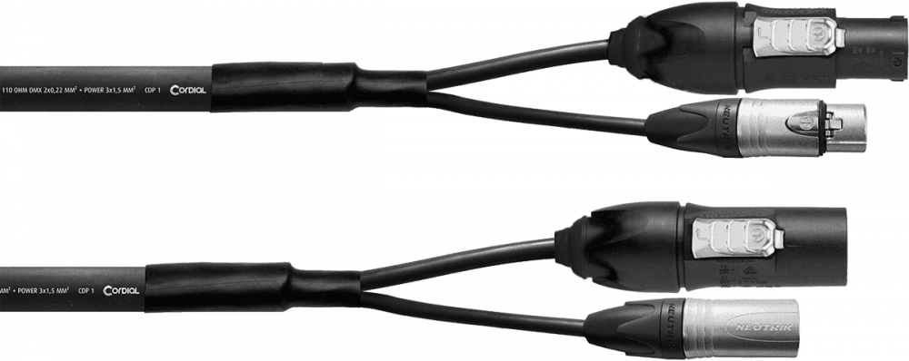 Câble Hybride Pronomic Stage PPX-2.5 – Powerplug + XLR, 2.5 M – Pour Enceintes Actives, Transmission Signal Et Alimentation – Noir
