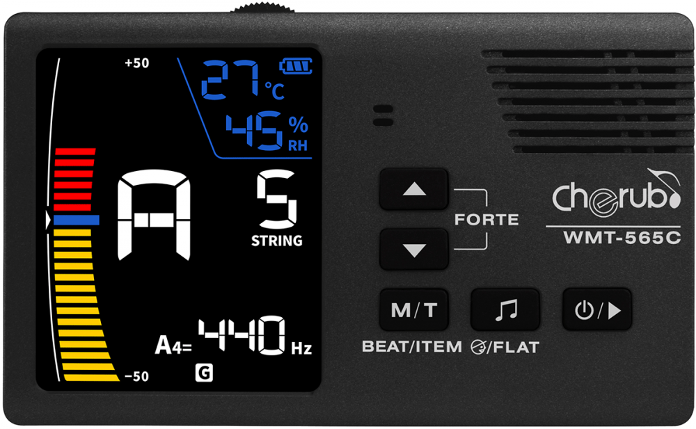 Cherub WMT-565C métronome / accordeur / hygromètre / thermomètre  électronique sur batterie rechargeable