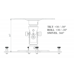 Euromet Support vidéoprojecteur mini Arakno argent - 20 kg - Vue 2