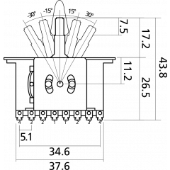 Yellow Parts Sélecteur 3 positions type Telecaster® bouton blanc - Vue 2