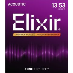 Elixir 16182 Nanoweb Phosphore Bronze HD Light 13-53 - Vue 2