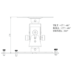 Euromet Support vidéoprojecteur Arakno standard noir - 45 kg - Vue 2