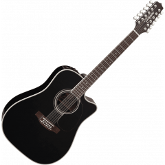 Takamine EF381SC Dreadnought, cutaway électro-acoustique, 12 cordes, Black - Vue 2
