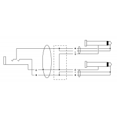 Cordial Câble Y bretelle jack femelle stéréo/2 jack mono mâles 30 cm - Vue 2