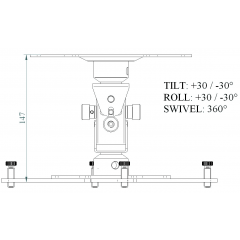 Euromet Support vidéoprojecteur mini Arakno blanc - 20 kg - Vue 2
