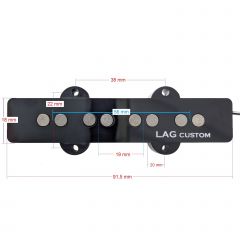 Lutherie LAG CUSTOM TYPE JAZZ MANCHE 4 CORDES CAPOT NOIR - Vue 2