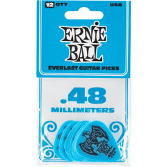 Ernie Ball Mediators everlast sachet de 12 bleu 0,48mm - Vue 2