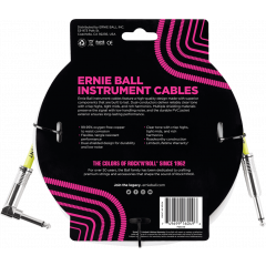 Ernie Ball Cables instrument classic jack/jack coudé 3m blanc - Vue 2