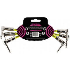 Ernie Ball Cables instrument patch pack de 3 - coudé - 15cm noir - Vue 2