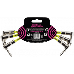 Ernie Ball Cables instrument patch pack de 3 - coudé - 15cm blanc - Vue 2