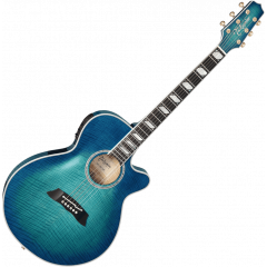 Takamine TSP178AC Thinline FXC, cutaway électro-acoustique, See-Thru Blue Burst - Vue 2