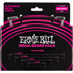 Ernie Ball Pedalboard pack - 10 patches en 4 longueurs panachées- coudé fin & plat - noir - Vue 2