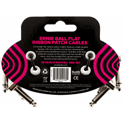 Ernie Ball Cables instrument patch pack de 3 - coudé fin & plat - 7,5 cm - Vue 2