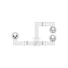 Cordial Câble Y bretelle XRL mâle / 2 XLR femelles 30 cm - Vue 2