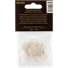 Dunlop Genuine Celluloid Classic, Player's Pack de 12, perloid white, thin - Vue 2