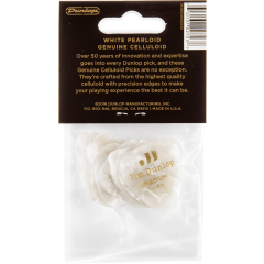 Dunlop Genuine Celluloid Classic, Player's Pack de 12, perloid white, medium - Vue 2