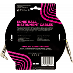 Ernie Ball Cables instrument classic jack/jack coudé 4,5m blanc - Vue 2