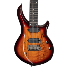 Sterling MAJ270-XSM, John Petrucci Majesty Signature, micros Di Marzio, 7 cordes, Blood Orange Burst - Vue 2