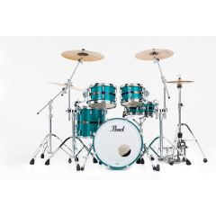 Pearl Masters Maple Pure Rock 4 fûts GyroLock-L Rod Custom Aqua Turquoise Stripe - Vue 2