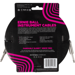 Ernie Ball Cables instrument gaine tissée jack/jack 5,5m Silver Fox - Vue 2