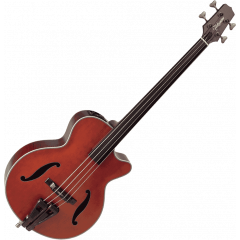 Takamine DB10 F-Hole Bass, cutaway électro-acoustique, Fretless, Red Stain - Vue 2