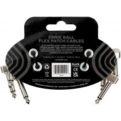 Ernie Ball Câble de patch Flex 7,5cm - Pack de 3 Bleu - Vue 2