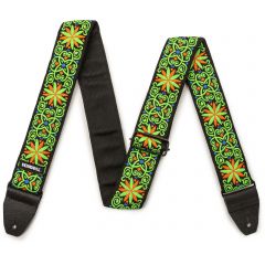Dunlop Jimi Hendrix Blacklight Fillmore Green Strap - Vue 2