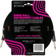 Ernie Ball Câbles instrument gaine tissée jack/jack 3m orange et noir - Vue 2