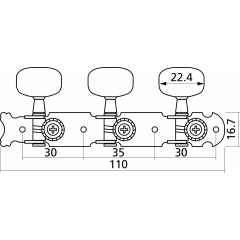 Yellow Parts Mécaniques platines nickel boutons plast. - lot de 2 (1+1) - Vue 2