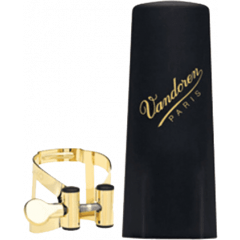 Vandoren Ligature M/O plaquée or clar Sib + couvre-bec plastique - Vue 1