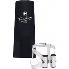 Vandoren Ligature M/O argent clarinette basse + couvre-bec plastique - Vue 1