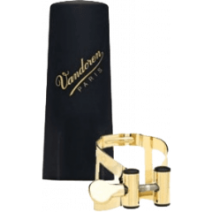 Vandoren Ligature M/O plaquée or saxo ténor + couvre-bec plastique - Vue 1
