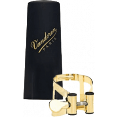 Vandoren Ligature M/O dorée saxo baryton + couvre-bec plastique - Vue 1