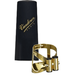 Vandoren Ligature M/O vieil or saxo soprano + couvre-bec plastique - Vue 1