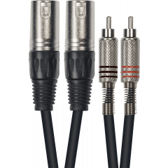 Yellow Cable Cordon 2 xlr 2 rca 3 m - Vue 1