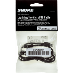Shure Câble micro USB - Lightning 1 m pour MV5, MV51 et Mvi - Vue 1