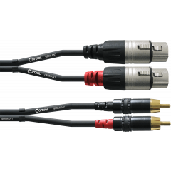 Cordial Câble audio double XLR femelle/Rca 3 m - Vue 1
