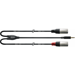 Cordial Câble Y bretelle minijack stéréo/2 XLR mâle longs 1,5 m - Vue 1