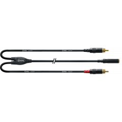 Cordial Câble Y bretelle minijack femelle stéréo/2 Rca 30 cm - Vue 1