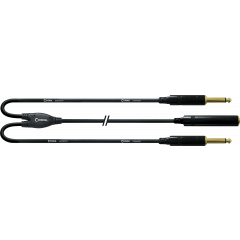 Cordial Câble Y bretelle jack mono femelles/2 jack mono mâles 30 cm - Vue 1