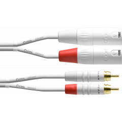 Cordial Câble audio double XLR mâles/Rca 3 m blanc - Vue 1