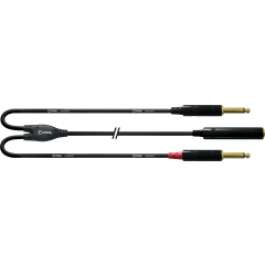 Cordial Câble Y bretelle jack femelle stéréo/2 jack mono mâles 30 cm - Vue 1