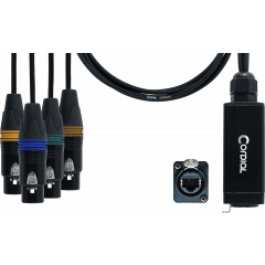 Cordial Adaptateur DMX - RJ45 4 XLR femelles 5 points 70 cm - Vue 1