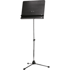 K&M Pupitre d'orchestre chromé plateau bois noir deux tablettes - Vue 1