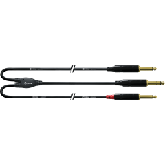 Cordial Câble audio jack stéréo - 2 jack mono longs 3 m - Vue 1