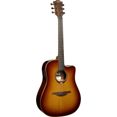 Lâg T118DCE-BRS Tramontane Dreadnought Cutaway Électro Brown Shadow - Vue 1