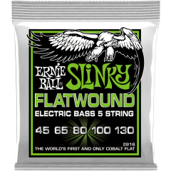Ernie Ball Regular Slinky Cobalt flatwound 5 cordes 45-130 - Vue 1